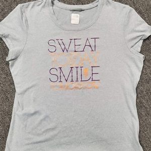 The North Face womens short sleeve shirt, grey, moisture wicking,  Large